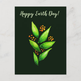 Grüne Pflanze Orange Berries Earth Day Postkarte