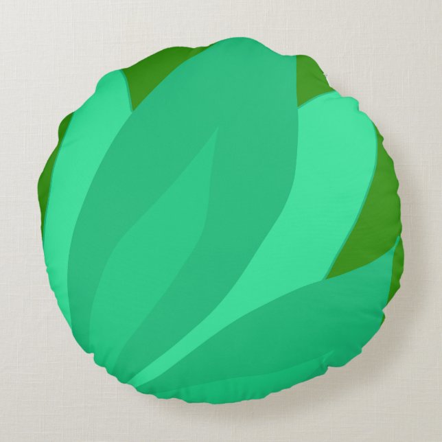 Grüne Pflanze Rundes Kissen (Rückseite)