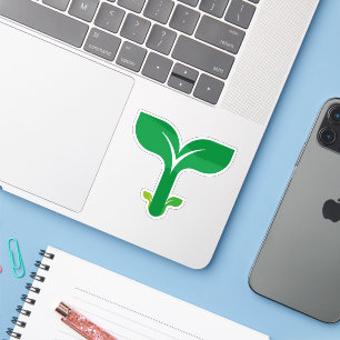 Grüne Pflanze T Buchstabe Natur Umwelt Aufkleber