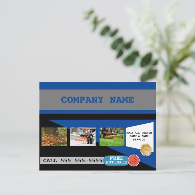 Grüne Pflege und Schneebeseitigung - Visitenkarte Postkarte (Stehend Vorderseite)