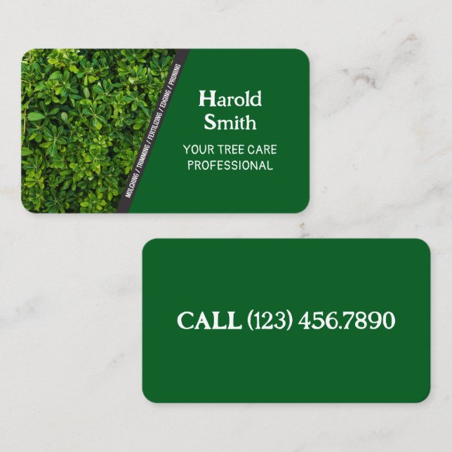 Grüne Pflegekarte Visitenkarte (Vorne/Hinten)