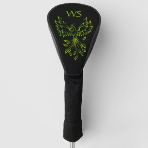 Grüne Phoenix steigt auf Schwarz Golf Headcover