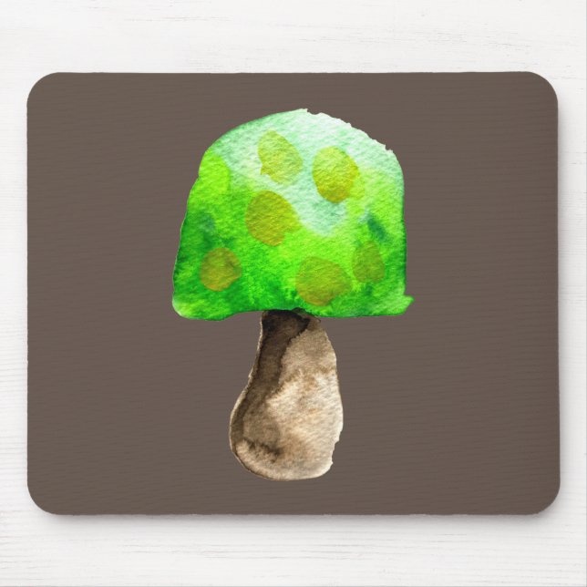 Grüne Pilzfarbe niedliche Pilze Mousepad (Vorne)