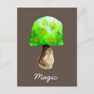 Grüne Pilzfarbe niedliche Pilze Postkarte