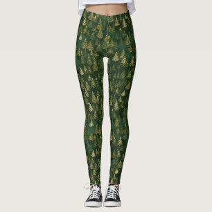 Grüne Pine Tree Muster Leggings