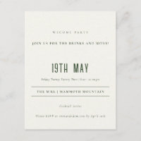 Grüne Pine Woods Mountain Sketch Hochzeit Detail