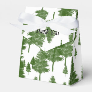 Grüne Pinienbäume Gastgeschenk Boxen Geschenkschachtel