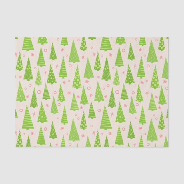 Grüne Pinienbäume Seidenpapier (Vorderseite)