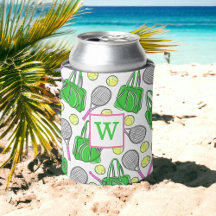 Grüne Pink Tennis Racquet Tag Balls Initial