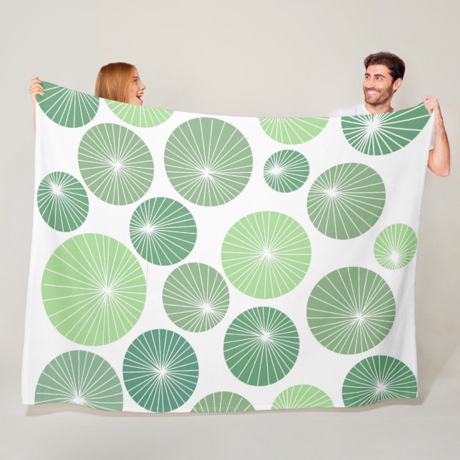 Grüne Pinwheels der 50er Jahre Fleecedecke (Beispiel)