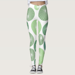 Grüne Pinwheels der 50er Jahre Leggings
