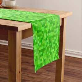 Grüne Pixel Geburtstagsparty Table Runner Kurzer Tischläufer