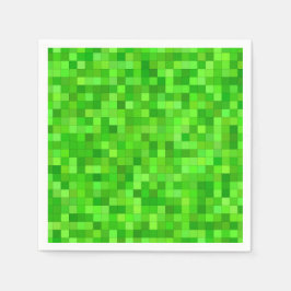 Grüne Pixels Geburtstagsparty Serviette