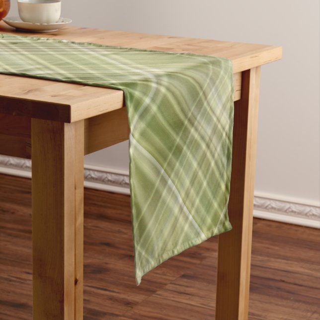 Grüne Plaid im Bergwald Kurzer Tischläufer (Beispiel)