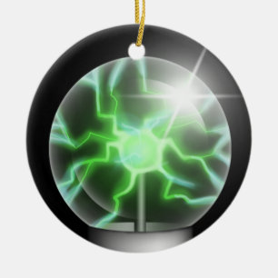 Grüne Plasma-Ball-Keramik-Baum-Verzierung Keramikornament
