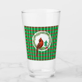 Grüne Plätze mit Rot-Weiß-Leinen-Glas-Cup Glas