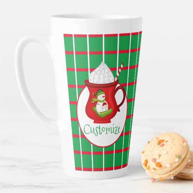 Grüne Plätze mit roten und weißen Linien, Latte Ta Milchtasse (Beispiel)