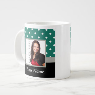 Grüne Polka-Dot-Vorlage Jumbo-Tasse
