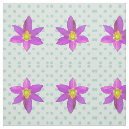 Grüne Polka Punkte in rosa Flora Stoff