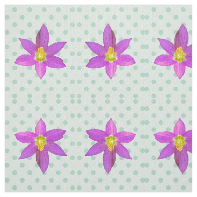 Grüne Polka Punkte in rosa Flora Stoff (Muster)