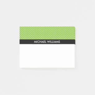 Grüne Polka Punkte mit schwarzen Streifen Post-it Klebezettel