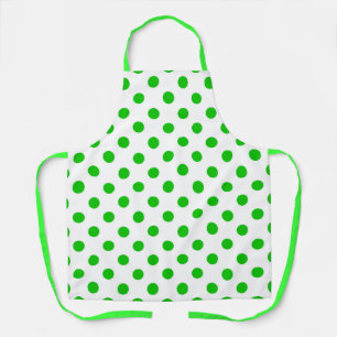 Grüne Polka-Punkte mit weißem Hintergrund Schürze
