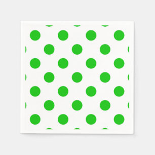 Grüne Polka-Punkte mit weißem Hintergrund Serviette