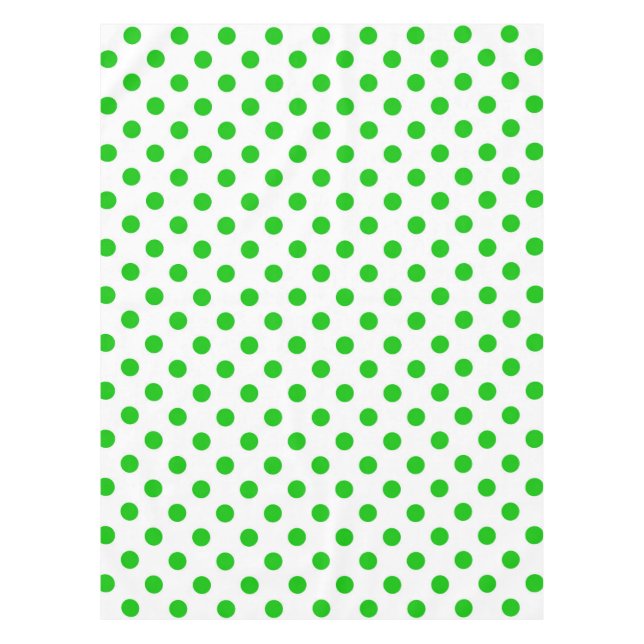 Grüne Polka-Punkte mit weißem Hintergrund Tischdecke (Vorderseite)