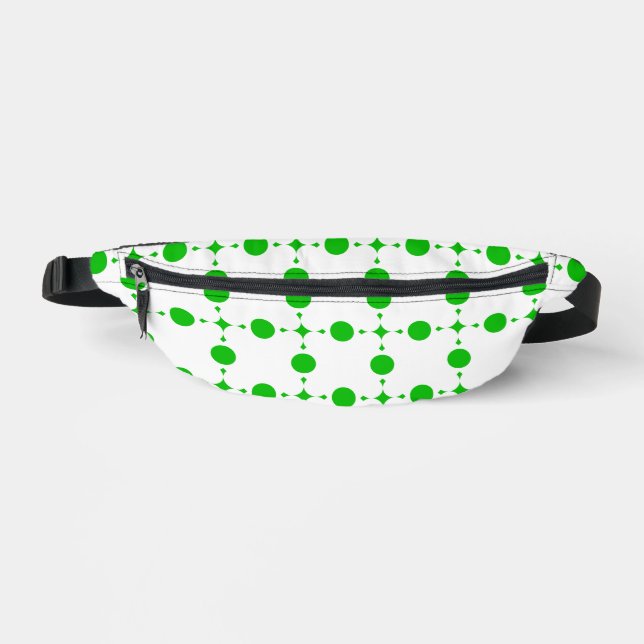 Grüne Polka-Punkte, Polka-Dot-Muster, Punkte, gepu Bauchtasche (Vorderseite)