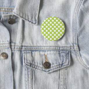 Grüne Polka-Punkte, Polka-Dot-Muster, Punkte, gepu Button