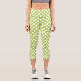 Grüne Polka-Punkte, Polka-Dot-Muster, Punkte, gepu Capri Leggings