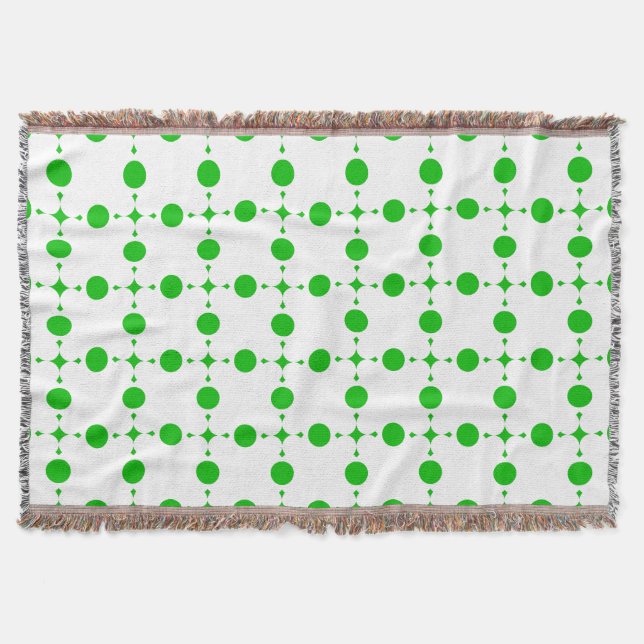 Grüne Polka-Punkte, Polka-Dot-Muster, Punkte, gepu Decke (Vorderseite)