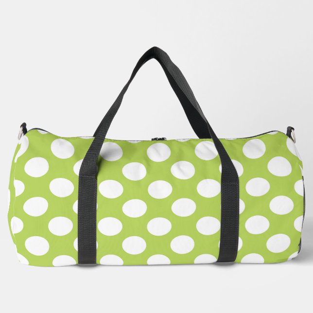 Grüne Polka-Punkte, Polka-Dot-Muster, Punkte, gepu Duffle Bag (Vorderseite)