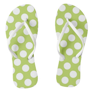 Grüne Polka-Punkte, Polka-Dot-Muster, Punkte, gepu Flip Flops