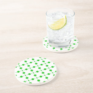 Grüne Polka-Punkte, Polka-Dot-Muster, Punkte, gepu Getränkeuntersetzer
