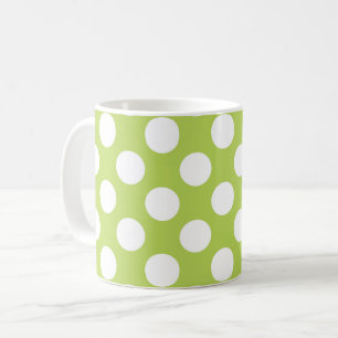 Grüne Polka-Punkte, Polka-Dot-Muster, Punkte, gepu Kaffeetasse