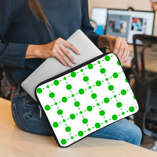 Grüne Polka-Punkte, Polka-Dot-Muster, Punkte, gepu Laptopschutzhülle