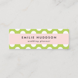 Grüne Polka-Punkte, Polka-Dot-Muster, Punkte, gepu Mini Visitenkarte