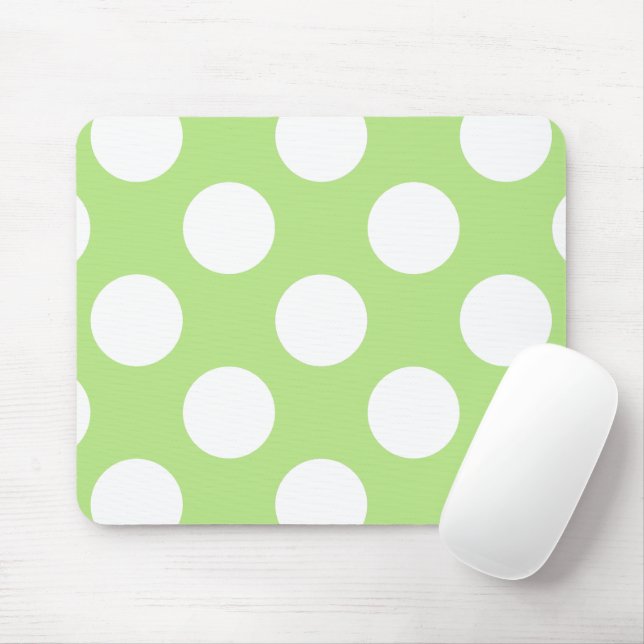 Grüne Polka-Punkte, Polka-Dot-Muster, Punkte, gepu Mousepad (Mit Mouse)