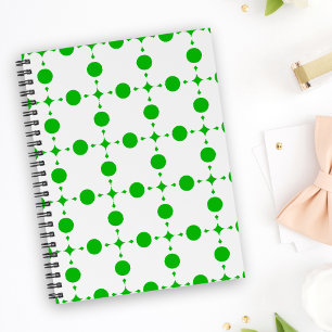 Grüne Polka-Punkte, Polka-Dot-Muster, Punkte, gepu Notizblock