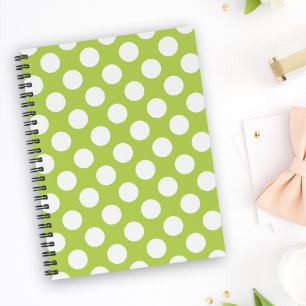Grüne Polka-Punkte, Polka-Dot-Muster, Punkte, gepu Notizbuch