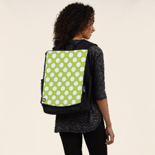 Grüne Polka-Punkte, Polka-Dot-Muster, Punkte, gepu Rucksack