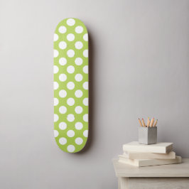 Grüne Polka-Punkte, Polka-Dot-Muster, Punkte, gepu Skateboard