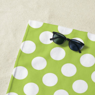 Grüne Polka-Punkte, Polka-Dot-Muster, Punkte, gepu Strandtuch