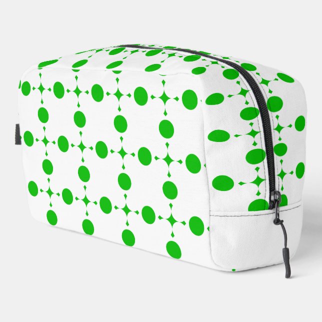 Grüne Polka-Punkte, Polka-Dot-Muster, Punkte, gepu Waschbeutel (Rechte Ecke)