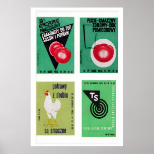 Grüne polnische Streichholzschachtel-Etiketten-Ras Poster