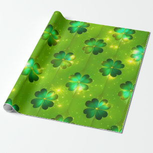 Grüne populäre St Patrick's Day Clover Collection Geschenkpapier