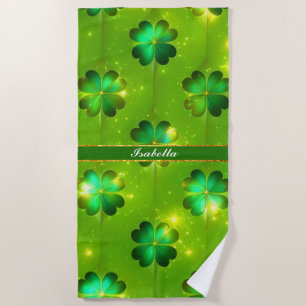 Grüne populäre St Patrick's Day Clover Collection Strandtuch