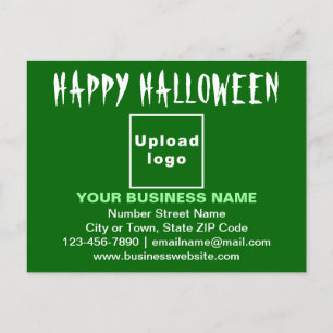 Grüne Postkarte für geschäftliche Halloween-Grüße