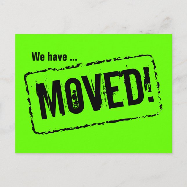 Grüne Postkarten für das Adressenwechsel (Vorderseite)
